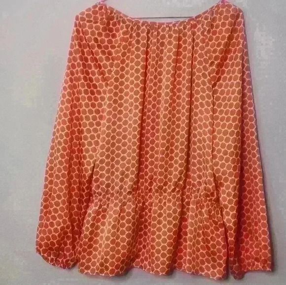 Charter Club orange white women's long sleeve with elastic waist blouse size M - Picture 3 of 8